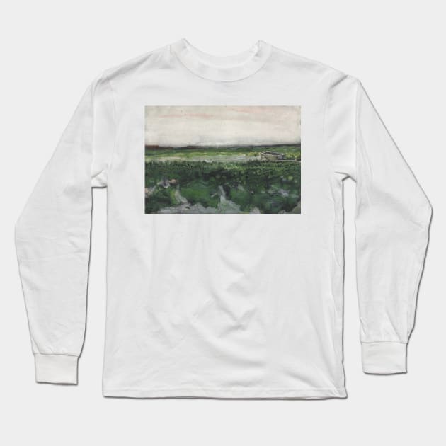 Landscape with Wheelbarrow by Vincent van Gogh Long Sleeve T-Shirt by Classic Art Stall